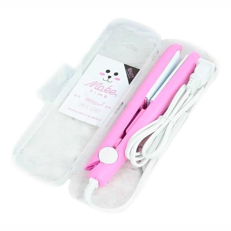 Mini Plancha Para Cabello Viajera Pink - INCLUYE ESTUCHE