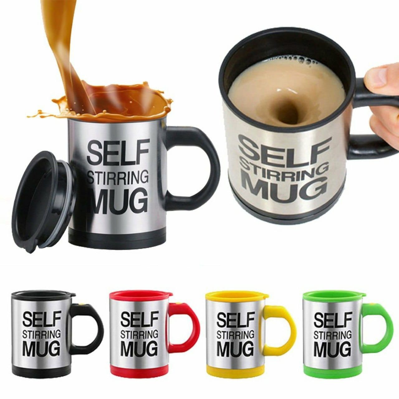 Vaso Mezclador Self Stirring Mug Yellow